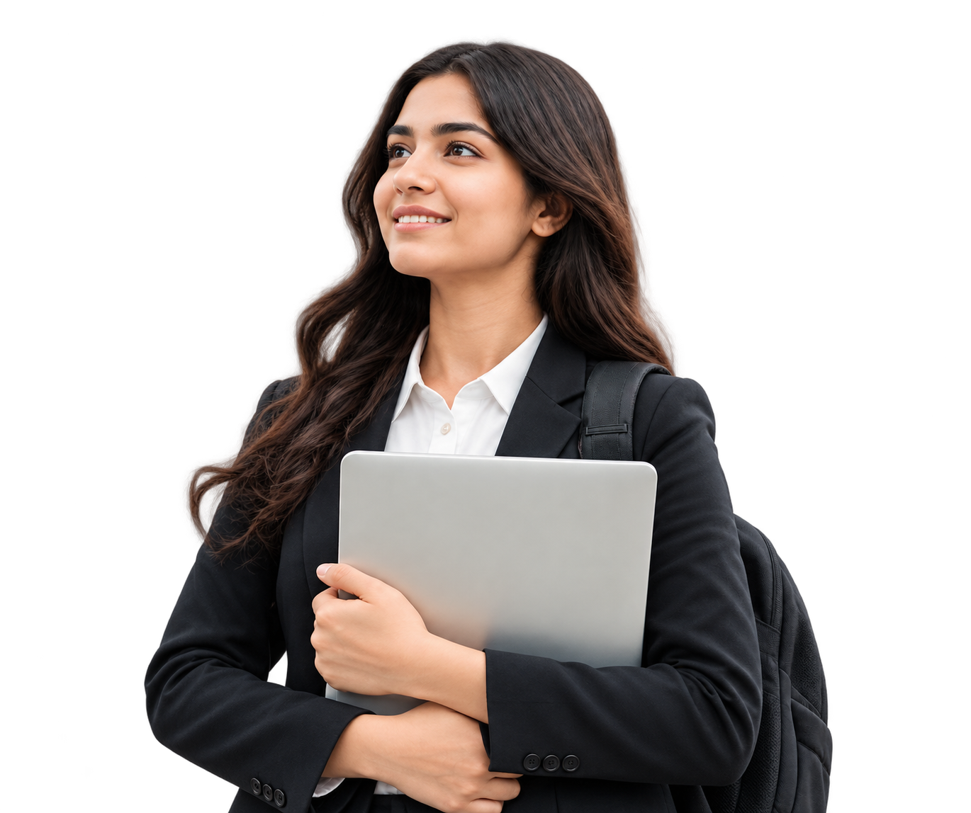 SBS student holding a tablet